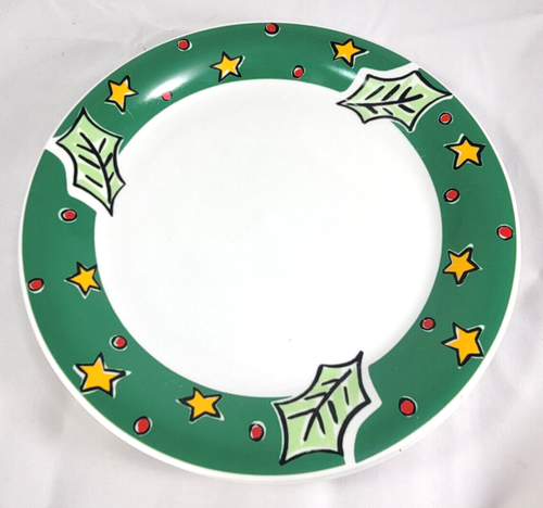 Set/2 Gibson Designs Christmas Treasures Teller Holly Berry St - Bild 1 von 12