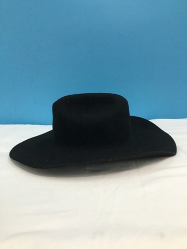 Rodeo King 3X Wool Blend Black Cowboy Hat Size 6 7/8 No Band - Picture 5 of 7