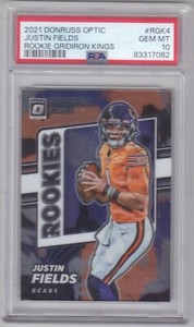 2021 Optic JUSTIN FIELDS RC ROOKIE GRIDIRON KINGS PSA 10 GEM MINT BEARS JETS