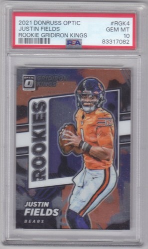 2021 Optic JUSTIN FIELDS RC ROOKIE GRIDIRON KINGS PSA 10 GEM MINT BEARS JETS - Imagen 1 de 1