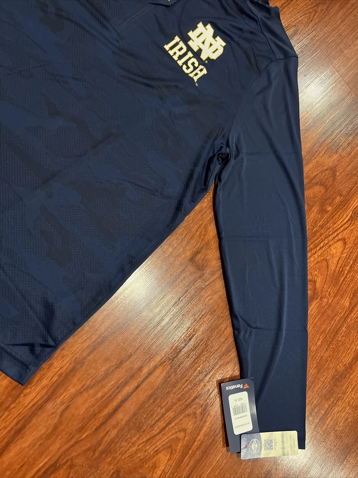 Fanatics Men’s Notre Dame Football Depth Chart Camo 1/4 Zip Jacket Jersey XL - Image 4 of 4