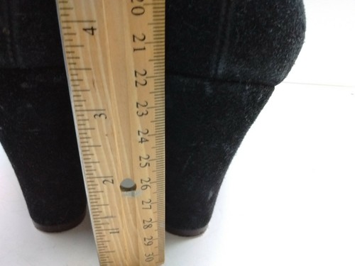 Chie Mihara Spain Black Suede Zipper Heel Bow Pump Bootie Women's Shoes 7.5M 38 - Picture 6 of 7
