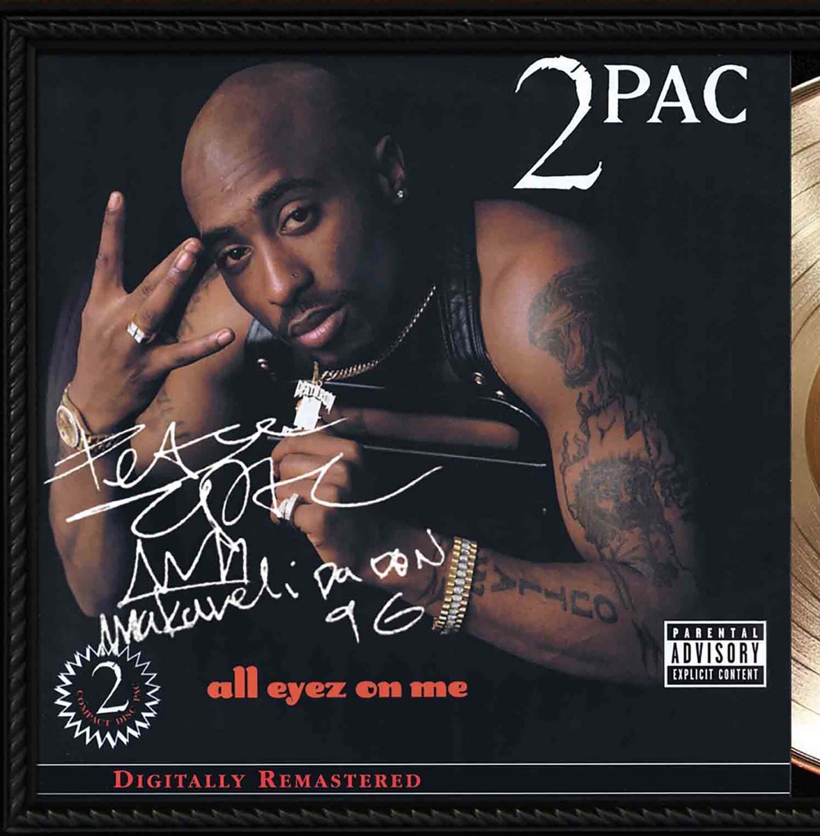 フォトフレーム 2PAC 2Pac All Eyez On Me Framed Cherry wood Reproduction