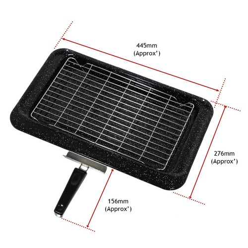 Enamel Grill Pan Tray for RANGEMASTER Oven Cooker Rack Grid Handle 445 x 276 mm - Picture 9 of 14