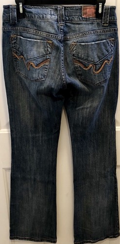 Z Cavaricci Juniors Bootcut Jeans 7 Blue Faded Distressed Denim - Picture 2 of 12
