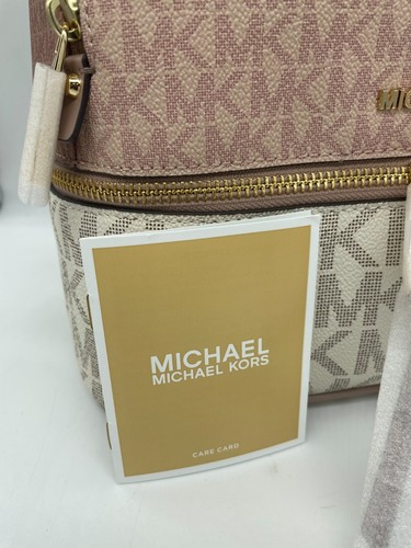Michael Kors Rhea Zip Medium Backpack Pink Ballet Multi - Picture 9 of 10