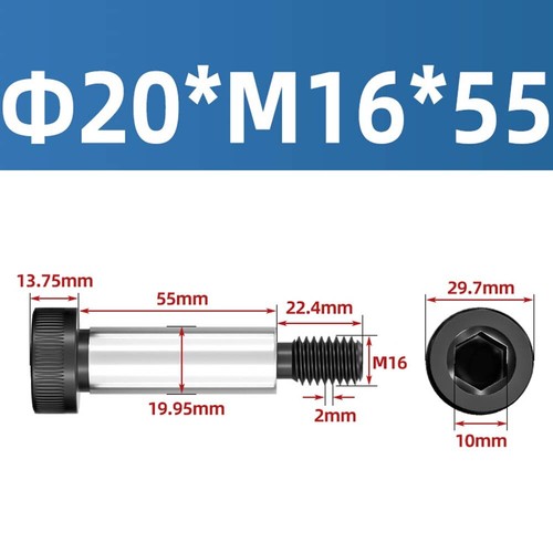 Grade 12.9 Legierter Stahl Sechskantschraube erhöhte Schulter gleiche Höhe Begrenzungsschraube M5 - Bild 196 von 246
