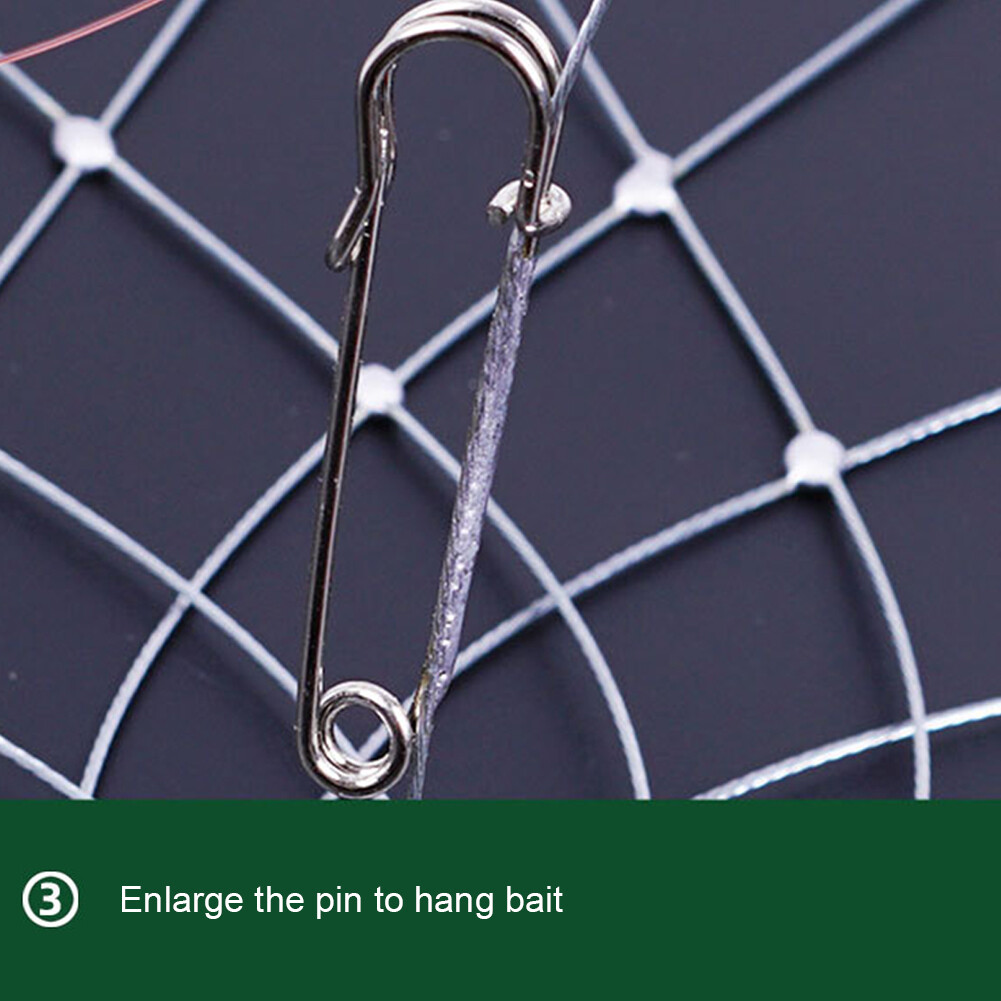 Fish Baskets Steel Wire Crab Fishing Cage Traps for Saltwater Seawater (20 Wire) - Picture 7 of 8