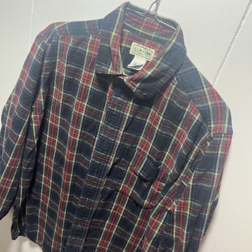 LL Bean Camicia Manica Lunga Bottoni Flanella Uomo Taglia Large Multicolore - Foto 4 di 5