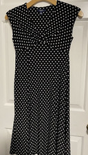 Chaps Women’s Polka Dot Black And White Dress Medium Sleeveless Stretch Dress