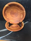Wooden  Bowl Set of 2~ Salad Bowls 8.25 Diameter Rimmed 