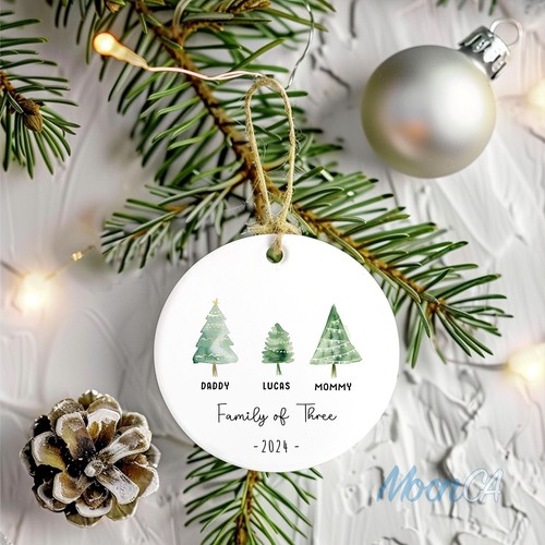 Dreiköpfige Weihnachtsschmuck, 3-köpfige Familie, Familienschmuck, personalisiert - Bild 5 von 18