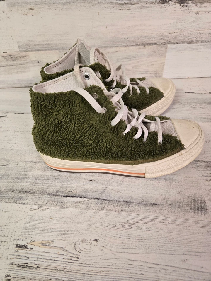 Chuck Taylor All Star Sherpa EVA Platform High GS Kids 6 Moss Green - Image 4 of 4