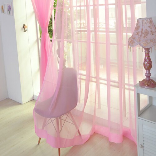 Pure Color Tulle Door Window Curtain Drape Panel Sheer Scarf Valances - Picture 39 of 48