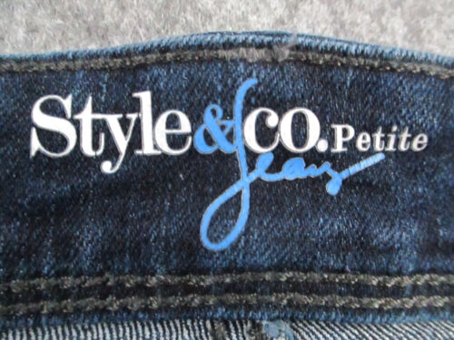 Style and Co Jeans Womens 12P PETITE Blue Denim Bootcut Mid Rise Dark Wash 33x29 - Picture 3 of 16