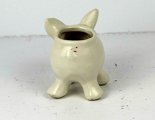 Pig Planter Ceramic Small 3 1/2" Tall Vintage 1960s - Picture 4 of 5
