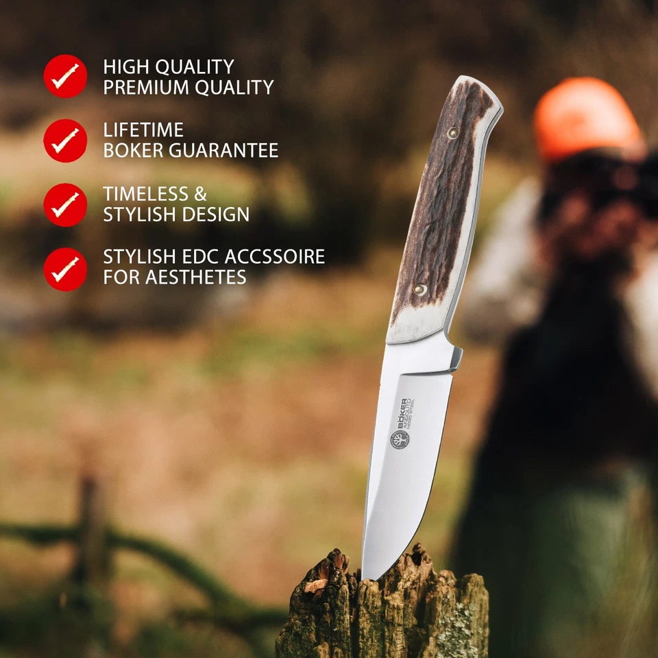 Cuchillo de caza fijo BOKER ARBOLITO® Stag hoja de 3,50" N695 exterior - 02BA319H Foto 2 de 4