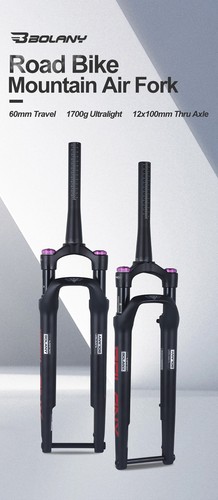700C Road Bicycle Suspension Air Fork Disc Brake Thru Axle Off-Road Bike Fork - Picture 11 of 24