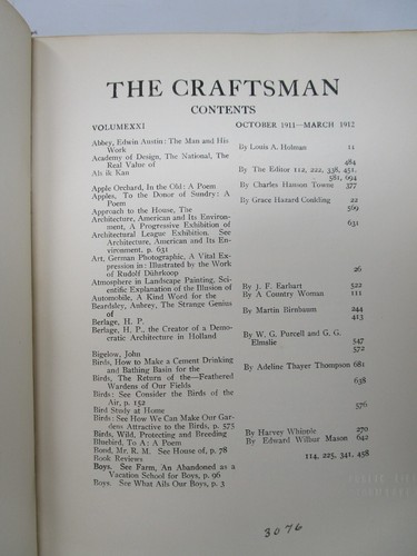 The Craftsman Gustave Stickley Bound Magazine Vol 21 October 1911 - March 1912 - Picture 5 of 20