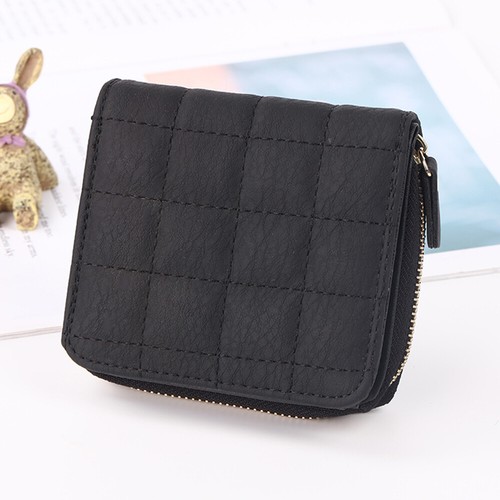 Women's Small Bifold PU Leather Wallet Mini Card Holder Zipper Pocket Coin Purse - Picture 16 of 20