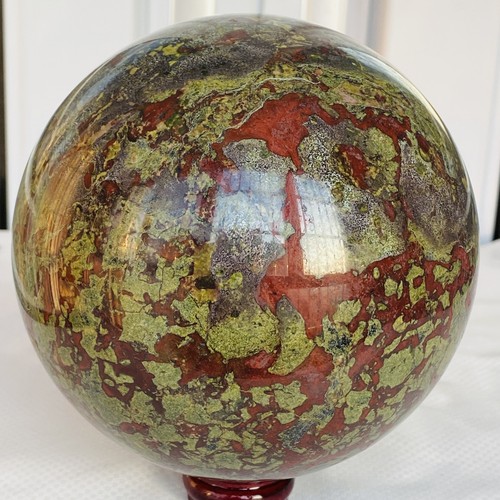 Pietra di sangue drago naturale sfera di quarzo sfera di cristallo reiki guarigione 3540G - Foto 3 di 12