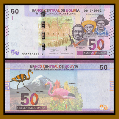 Combine FREE Low Shipping L. 1986 Bolivia 20 Bolivianos P New 2018 UNC