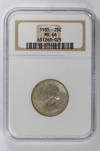 1935 Washington Silver Quarter NGC MS66 25c - Toned