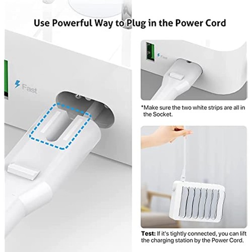 SOOPII Charging Station for Multiple Devices, 4-Port Charger Station with cables - Photo 11 sur 12