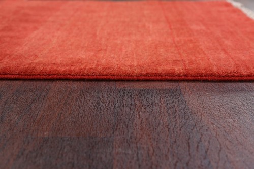 Contemporary Gabbeh Shiiraaz Modern Hand-knotted Red Wool Area Rug 4x5 Carpet - Picture 11 of 13