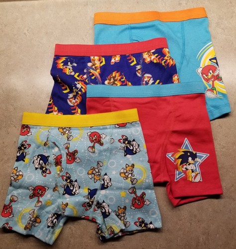 NWOP Boys 4 Pack Sonic the Hedgehog Size 6 Underwear Underpants Boxer Briefs New - Picture 1 of 8