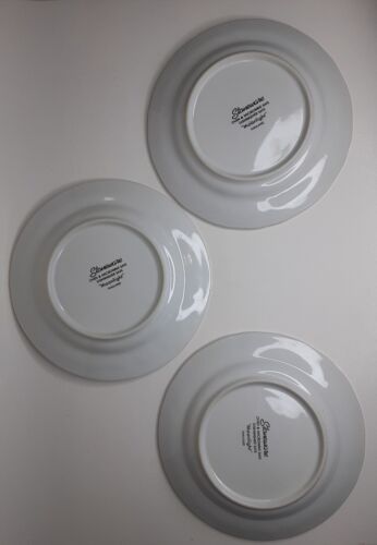 Vtg 80s Stoneware Moonlight Country Goose 7.5" Salad Dessert Plates (6) Geese - Picture 2 of 6