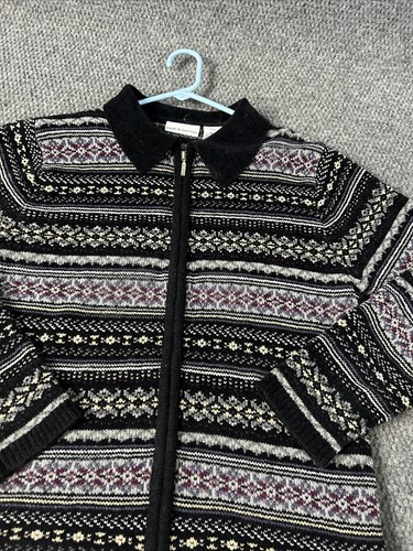 Vintage Grandma Full Zip Sweater Women’s Size M Full Zip Croft Barrow - Picture 2 of 11
