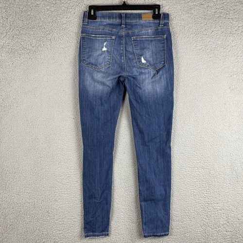Judy Blue Jeans Junior Damen Größe 5/27 Blau Denim Skinny Fit Pull On Used-Look - Bild 2 von 14