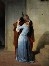 The Kiss by Francesco Hayez Giclee Art Print on Paper or Canvas + Free Shipping