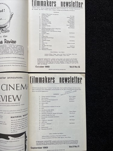 RARE VTG New York Filmmakers’ Newsletter 10 Issues Vol 2 Nos 1-2 + 4-12 1968 V3 - Imagen 20 de 24