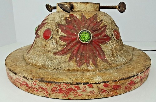 Antiguo soporte de árbol de Navidad de hierro fundido con lentes de colores - Imagen 7 de 12