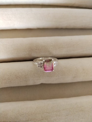 Handmade Watermelon Tourmaline Ring, 925 Sterling, Tourmaline Quartz Silver - Picture 4 of 11