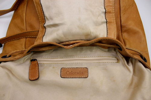 Vintage Colorado Tan Genuine Leather backpack bag - Picture 18 of 18