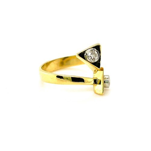 18K 750 Gold Double Solitaire Ring 0,30 CtT Diamonds RG 57 Solitär Diamant Damen - Bild 15 von 24