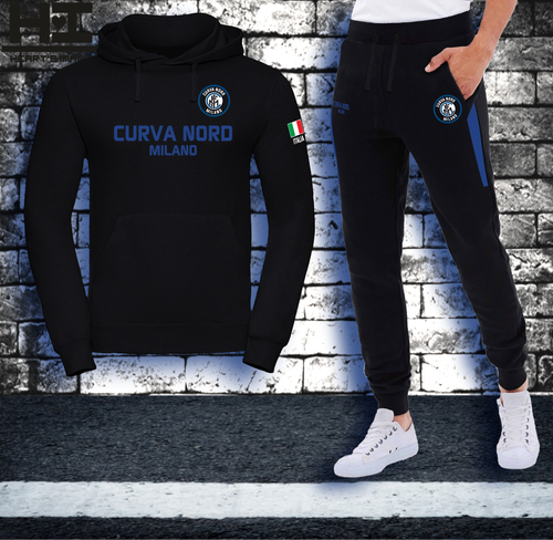 TUTA FELPA CAPPUCCIO INTER CN69 CURVA NORD MILANO ULTRAS 1969 | eBay