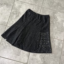 Gunex Italy gonna kilt grigio misto lana paillettes plissettata lunghezza ginocchio linea A grigio S