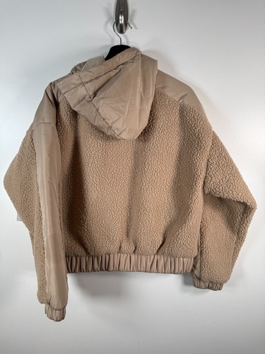 BNWT Old Navy Womens Full Zip Hooded Sherpa Fleece Jacket Beige Sz Small 23x23.5 - Picture 9 of 13
