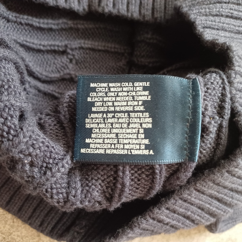 Vintage Polo Ralph Lauren Sweater Vest Boys M 10 12 Navy Blue Cable Knit V Neck - Picture 10 of 12