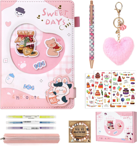 Cute Journal Kit for Girls Cute Stuff, Birthday Gifts for Teen Girls, Kawaii Jou - Picture 10 of 14