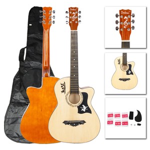 New-Wood-DK-38C-Basswood-Acoustic-Guitar-Bag-String-Pick-Tuner-Accessories