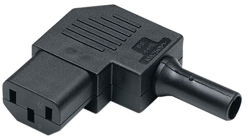 90° RIGHT ANGLE PLUG REWIREABLE IEC SOCKET, C13 COLD FOR MAINS POWER KETTLE LEAD - 第 2/3 張圖片