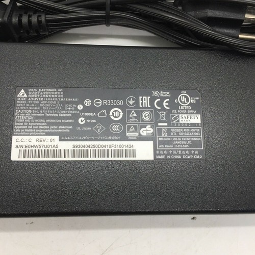Delta ADP-150VB B AC Adapter 150W 19.5V 7.7A 5.5 mm w/power cord - Picture 2 of 4