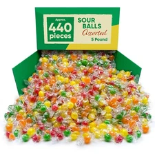 Sour Assorted Fruit Balls, Individually Wrapped, Bulk Hard Candy (5 Pounds) Sale