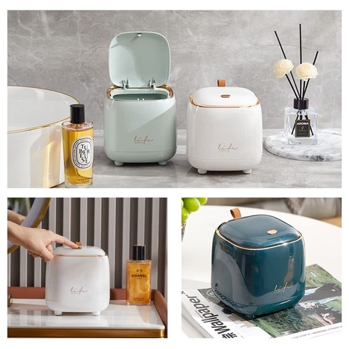 Mini Countertop Trash Can with 5 Rolls of Trash Bags, Waste Can with Press Type - Picture 6 of 7