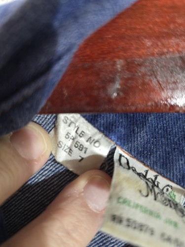 Vintage DADDY MONEY Jean Coveralls Bell Bottom 70s Disco Jumpsuit Made Hong Kong - Picture 6 of 9